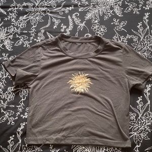 Small grey sun and moon crop top